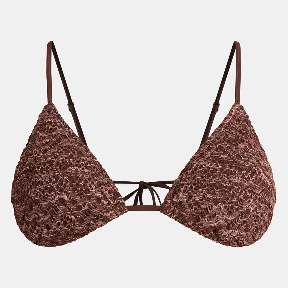 No Boundaries Women’s Bikini Top Large & XXL Brown Warm Chocolate Swimwear